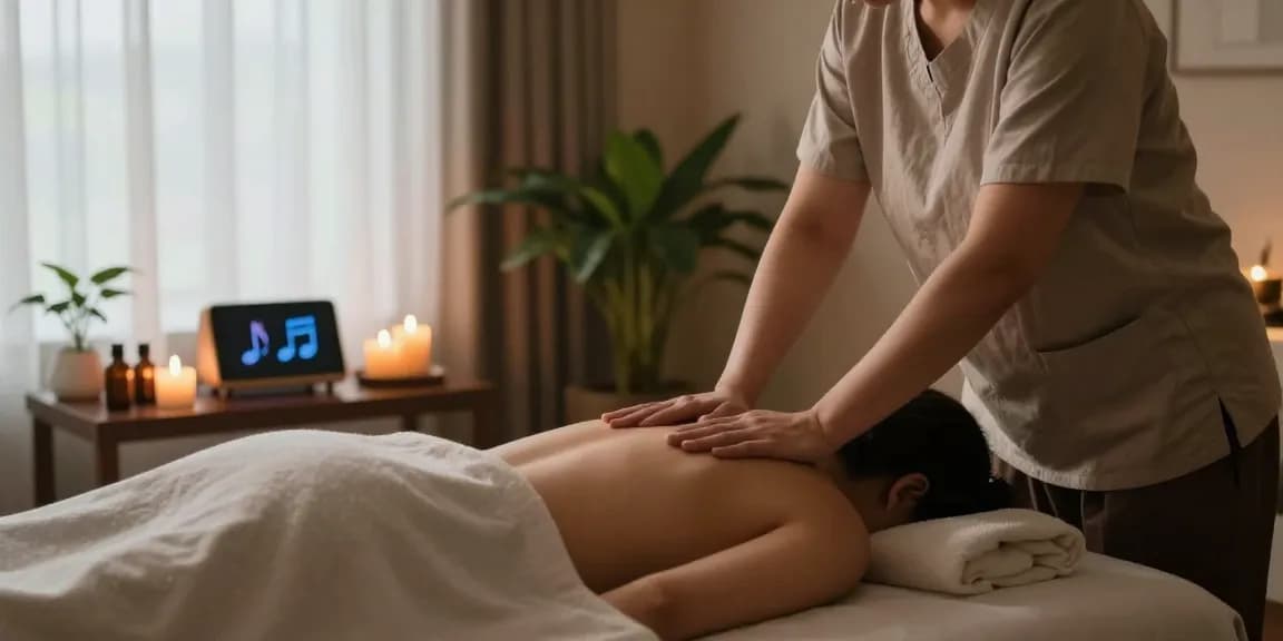 Experience 화성출장마사지 in a serene, relaxing massage therapy room with calming ambiance and soothing techniques.