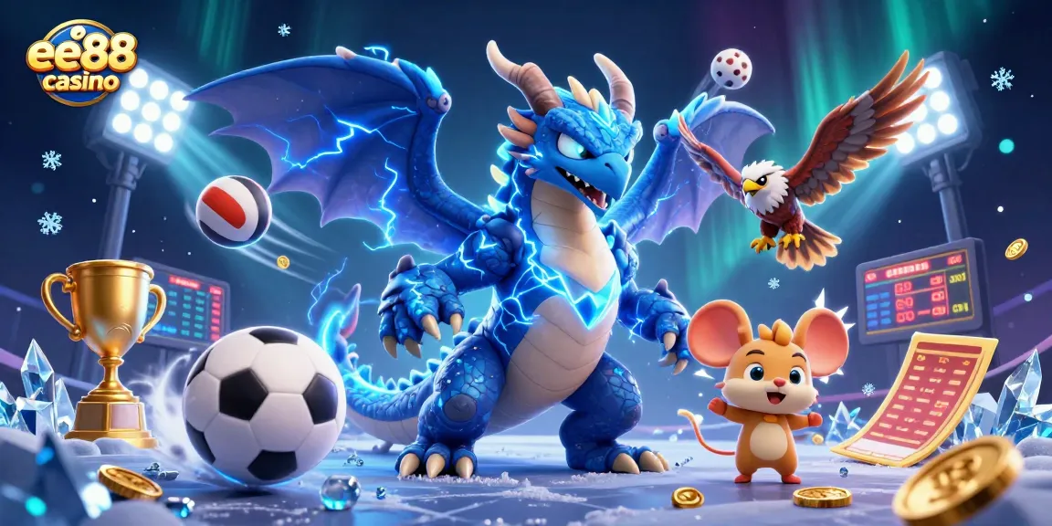 Win big at ee88 casino with an electrifying 3D illustration of magical characters and sports excitement!