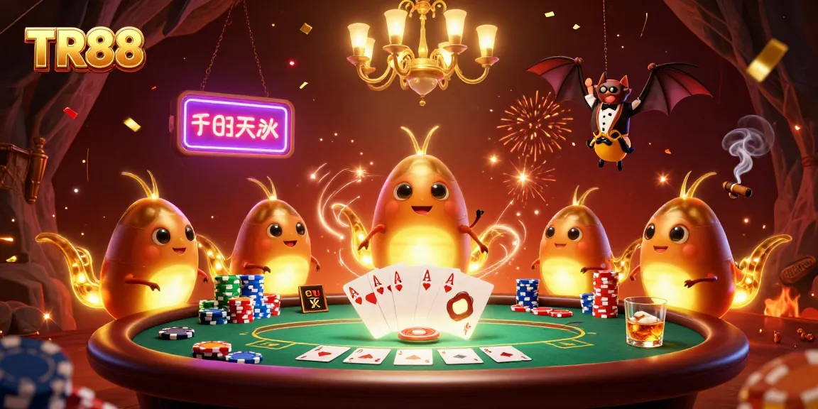Experience the thrill of TR88 as glowworms ignite the casino atmosphere with dazzling lights and poker excitement.