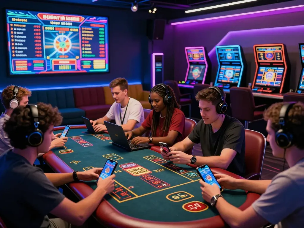 Group of players engaging in online gambling at https://mm88.day/, highlighting a vibrant virtual gaming atmosphere.