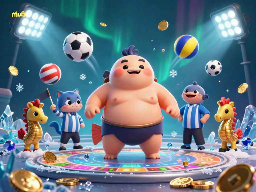 Engage in thrilling bets with mubet illustrated by vibrant underwater casino characters and elements.