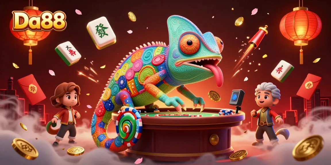 Engage with Da88 as the chameleon casino owner attracts fortune in a vibrant casino scene.