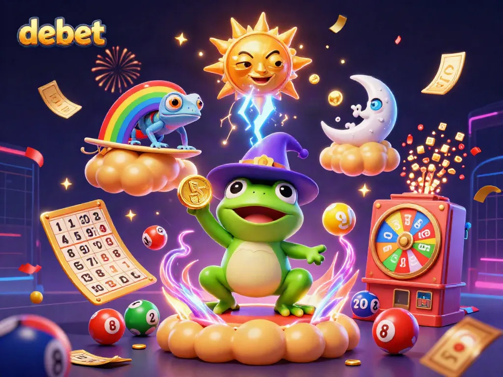 Experience thrilling gaming at debet with a vibrant storm of golden coins and lively casino elements.