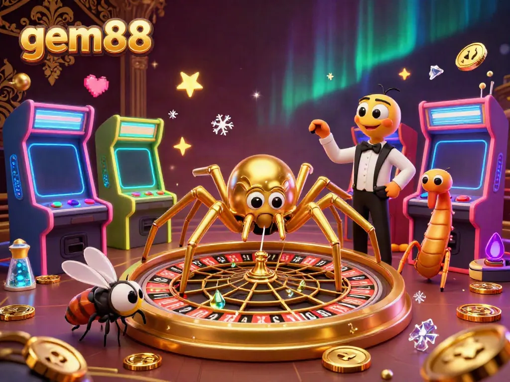 Experience thrilling gameplay with gem88's golden web roulette scene, featuring interactive gaming elements.