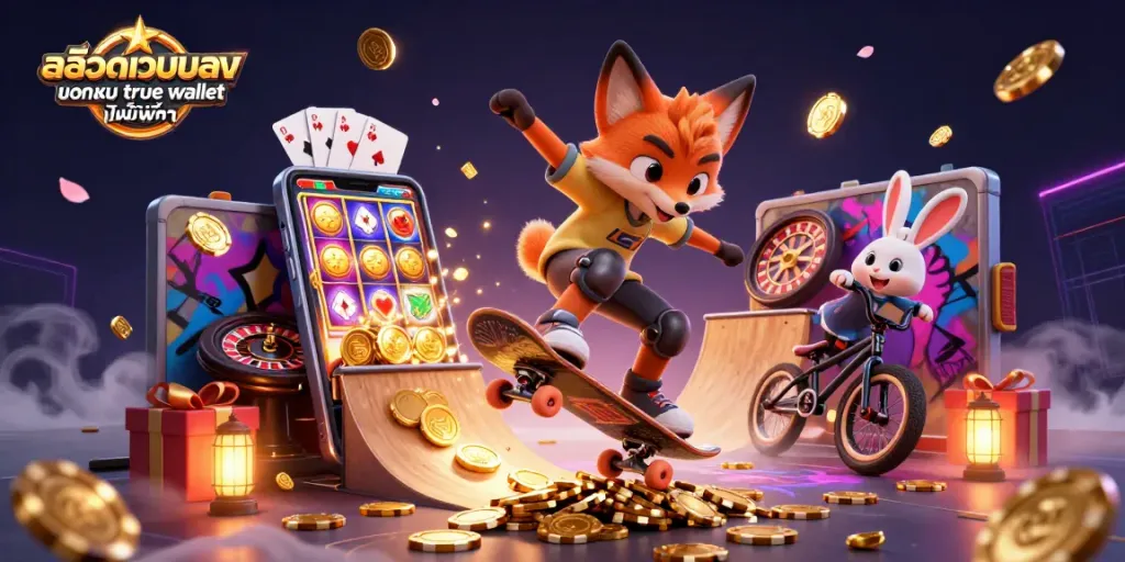เล่นเกม สล็อตเว็บตรง ฝากถอน true wallet ไม่มี ขั้นต่ำนำเสนอภาพ 3D ที่สนุกสนานของสุนัขจิ้งจอกและกระต่าย