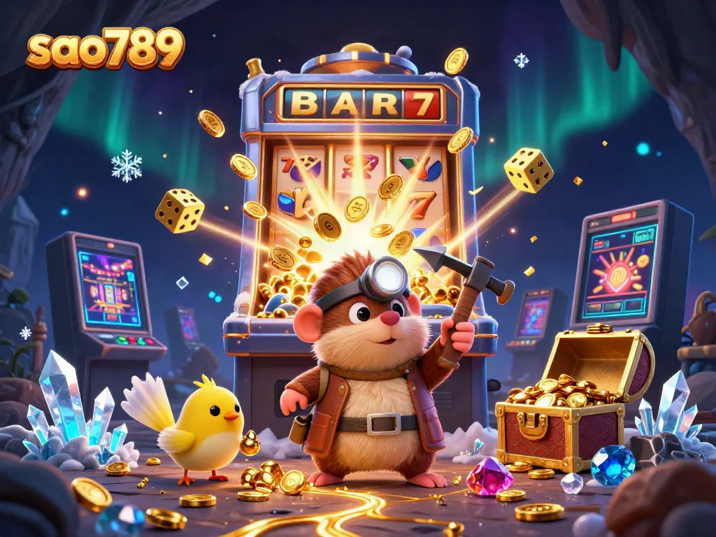 Experience thrilling gameplay with sao789 in a vibrant 3D slot adventure featuring treasure hunting and casino excitement.
