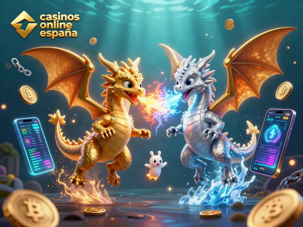Visualiza los mejores casinos online en España con elementos de juego y criptomonedas.