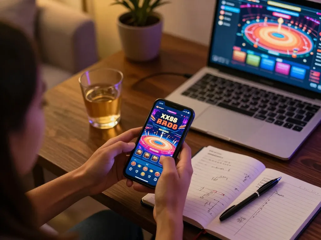 Engaging with xx88 mobile casino app showcasing exciting gameplay on smartphone.