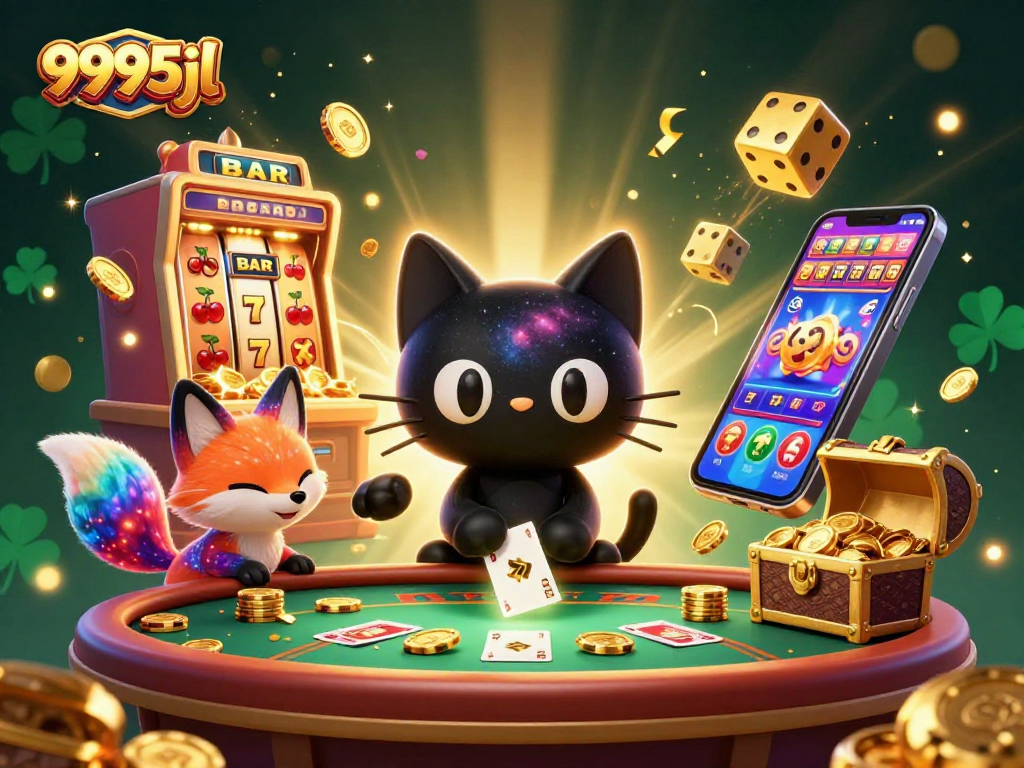 Experience thrilling wins with 9995jl's cosmic jackpot quest featuring a dynamic casino scene!
