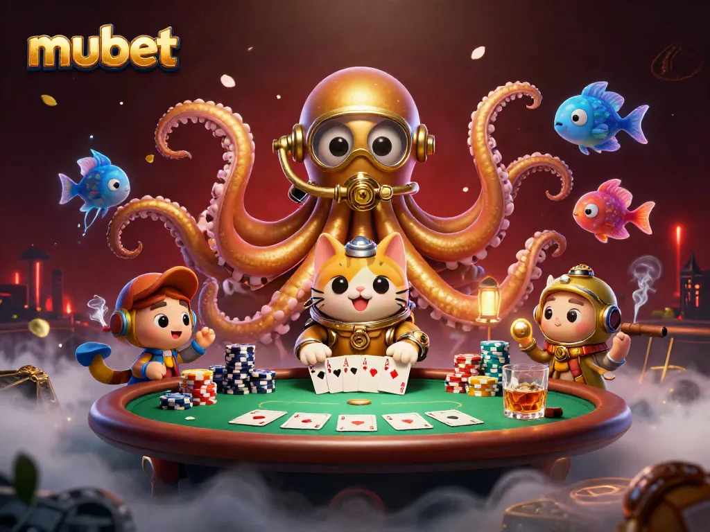 Experience the thrill of mubet with a dramatic poker scene featuring unique characters.