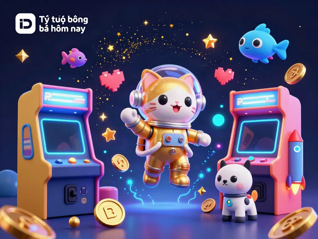 Engaging scene illustrating Tỷ lệ kèo bóng đá hôm nay with space-themed characters and vibrant gaming elements.