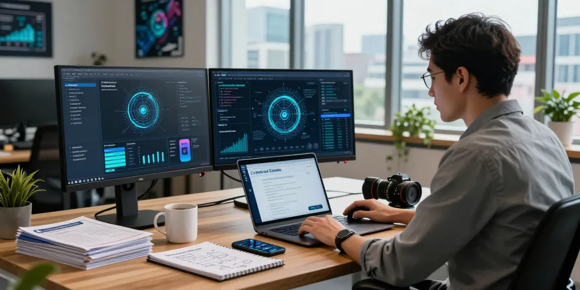 Cyber Essentials managed service workspace showcasing expert monitoring and compliance assessment in a modern office setting.