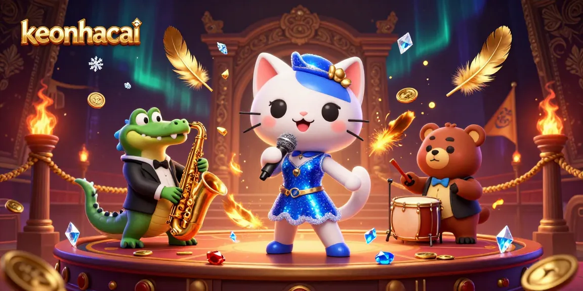 Experience exciting victories with keonhacai as 3D characters perform in a vibrant casino atmosphere.