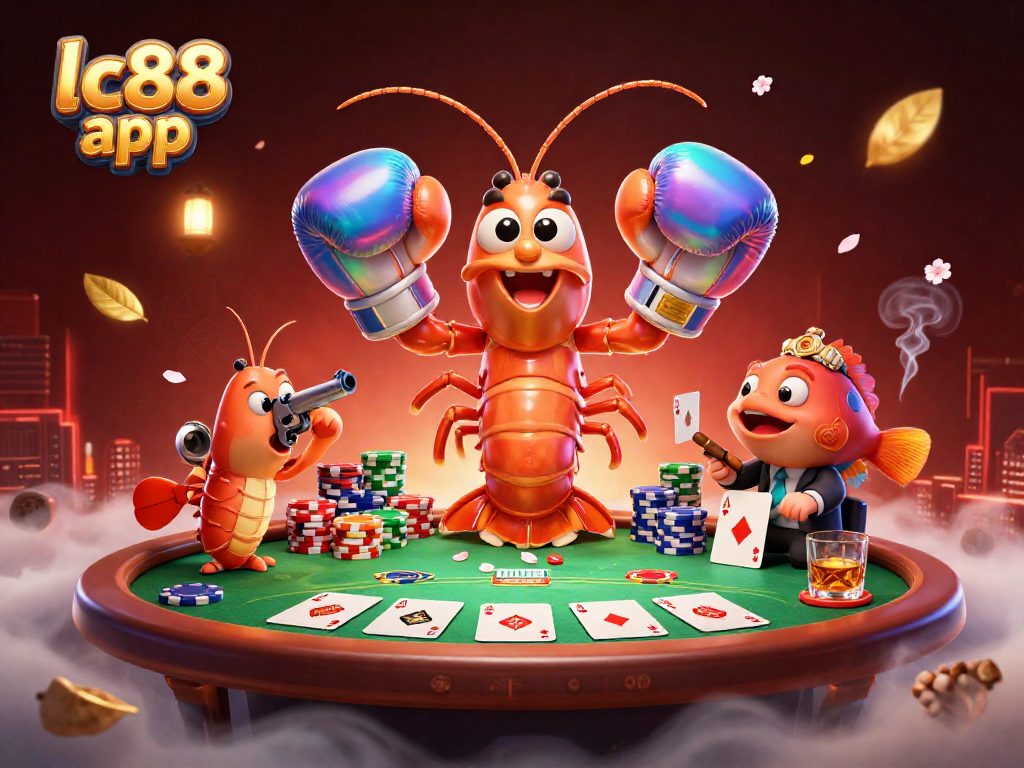 Engage in thrilling gameplay with the lc88 app featuring vibrant casino characters and dynamic poker elements.