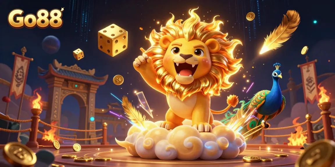 Experience winning at Go88 with exciting gameplay and dynamic visuals in a colorful casino scene.