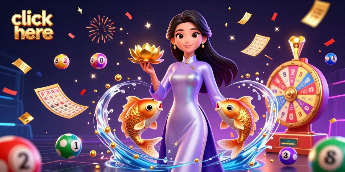 Play thrilling lottery games and click here to win exciting prizes in a vibrant casino illustration.
