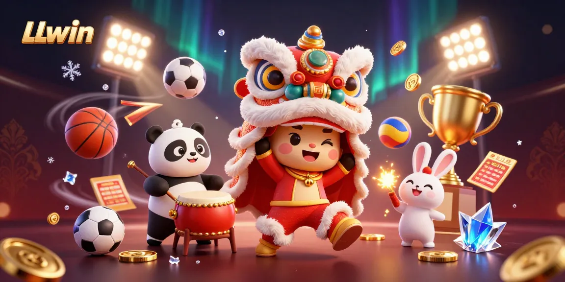 Experience the excitement of LLwin with a vibrant 3D casino scene celebrating victory and fun.