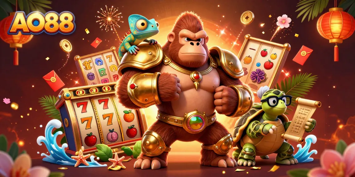Experience thrilling gameplay with AO88's animated characters in an engaging online casino setting.