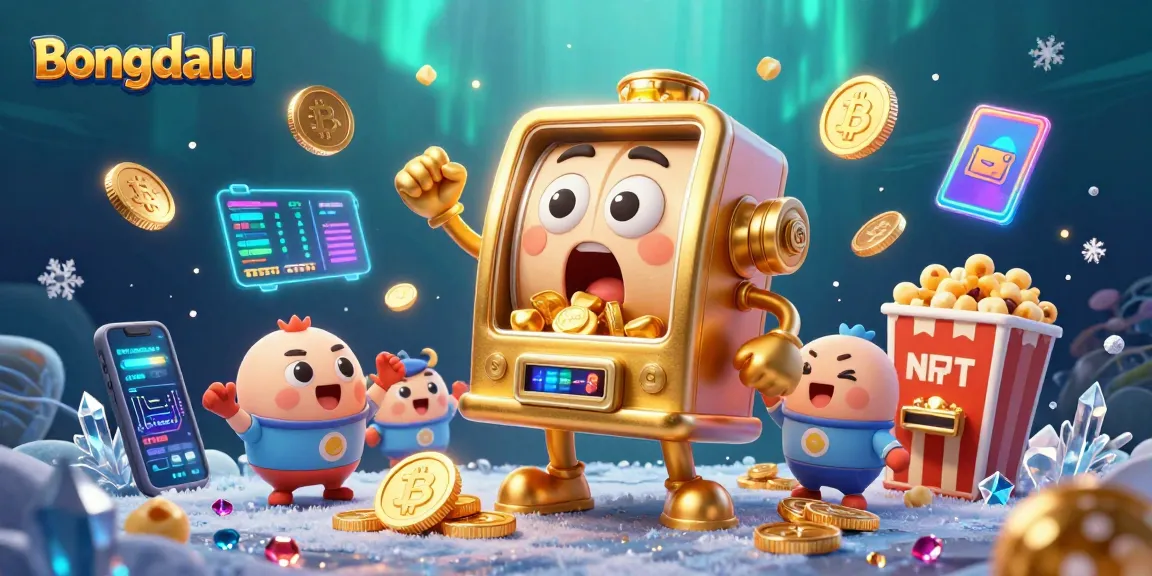 Bongdalu showcases a vibrant 3D cartoon slot machine hitting a jackpot as coins spill out, surrounded by sports betting elements.