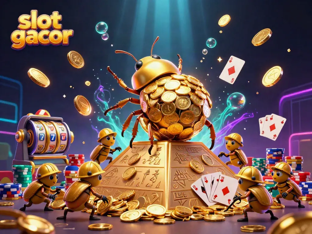 Experience the thrill of slot gacor with dynamic 3D elements depicting winning moments.