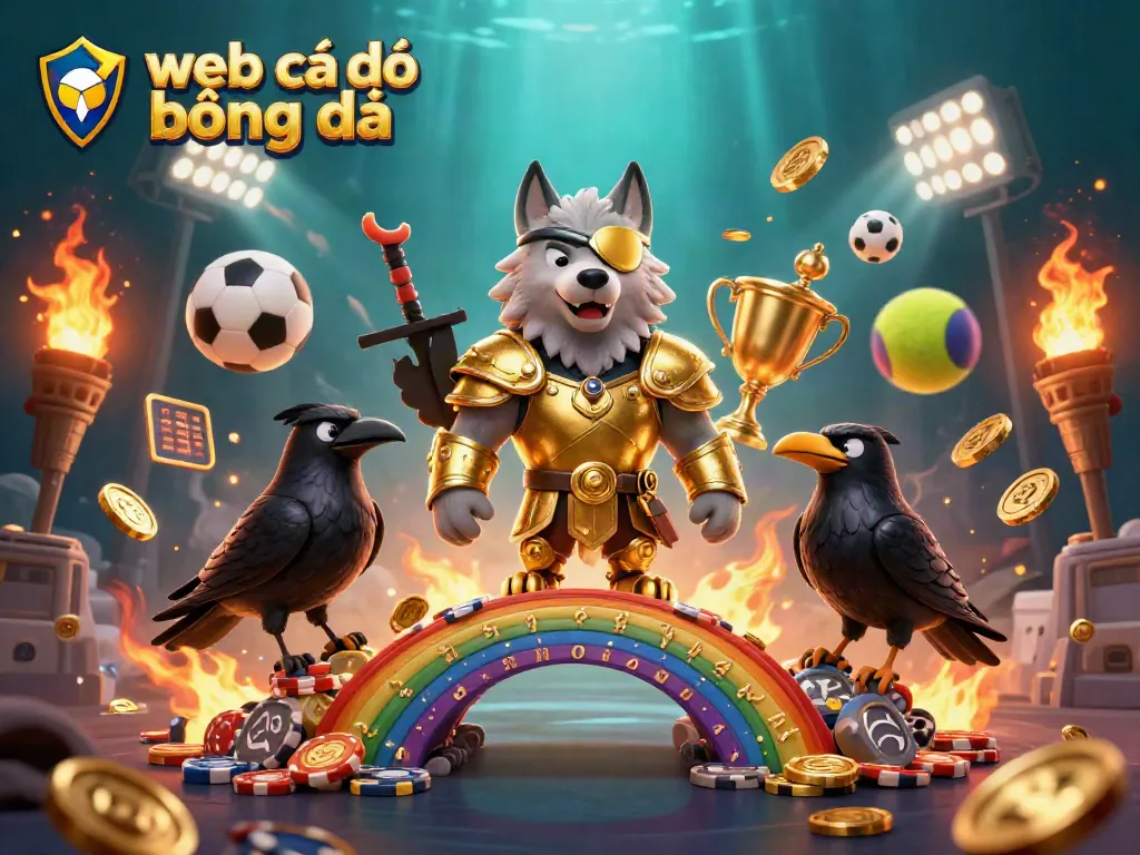 Cá độ bóng đá trên web: Hình ảnh mô phỏng phong cách Norse với các biểu tượng thể thao ấn tượng.