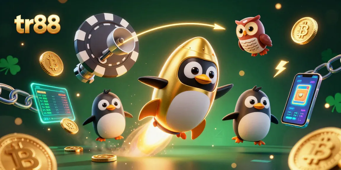 Experience thrilling cosmic adventures with tr88's penguin and space casino elements.