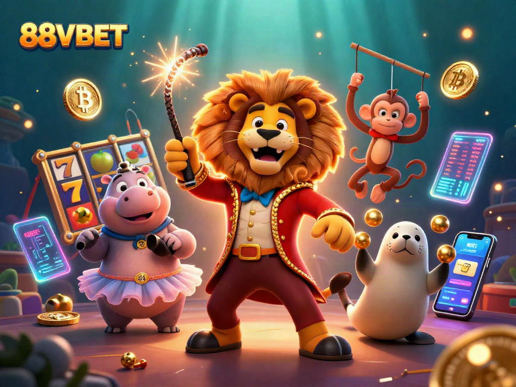Enjoy exciting slot games with rich visuals at 88VBET featuring dynamic characters and cryptocurrency elements.