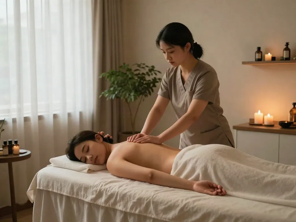 Relaxing 동작구출장마사지 treatment in a serene spa environment.