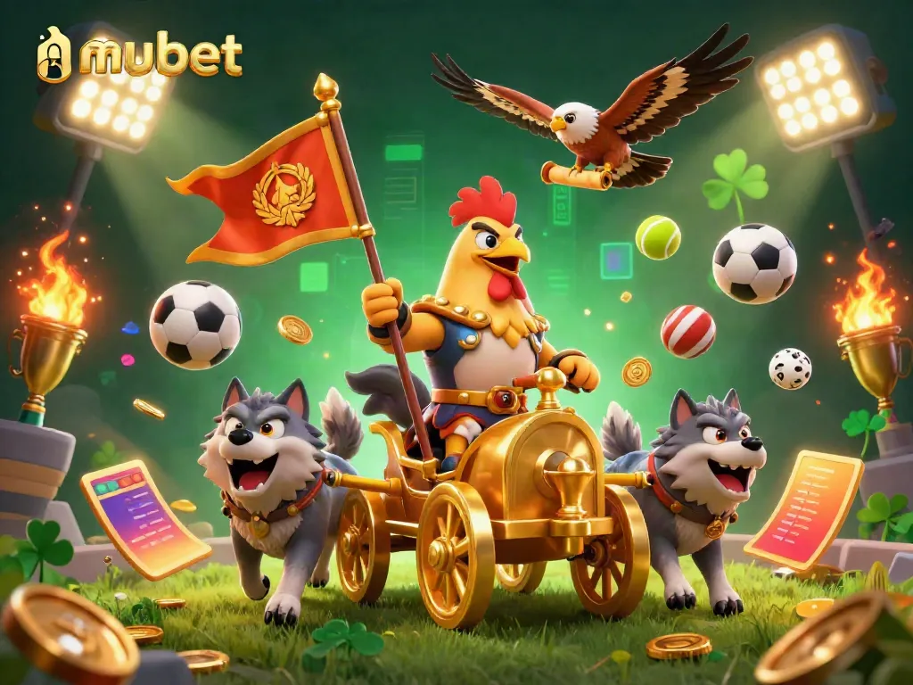 Experience thrills with mubet, where a rooster warlord leads a dynamic gambling adventure.