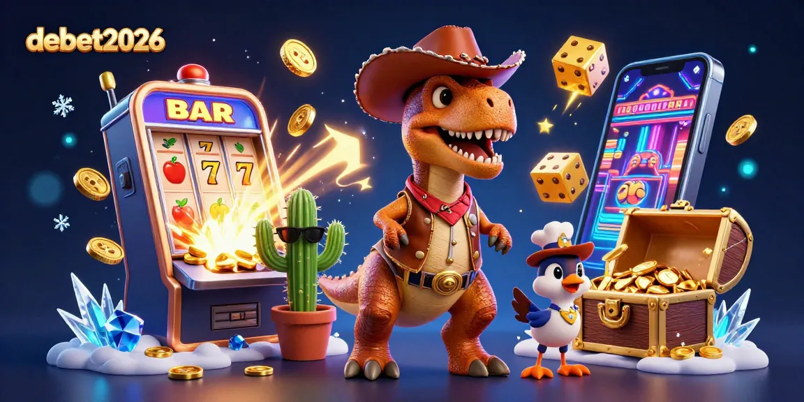Experience a thrilling jackpot with debet2026 featuring colorful slots and animated casino elements.