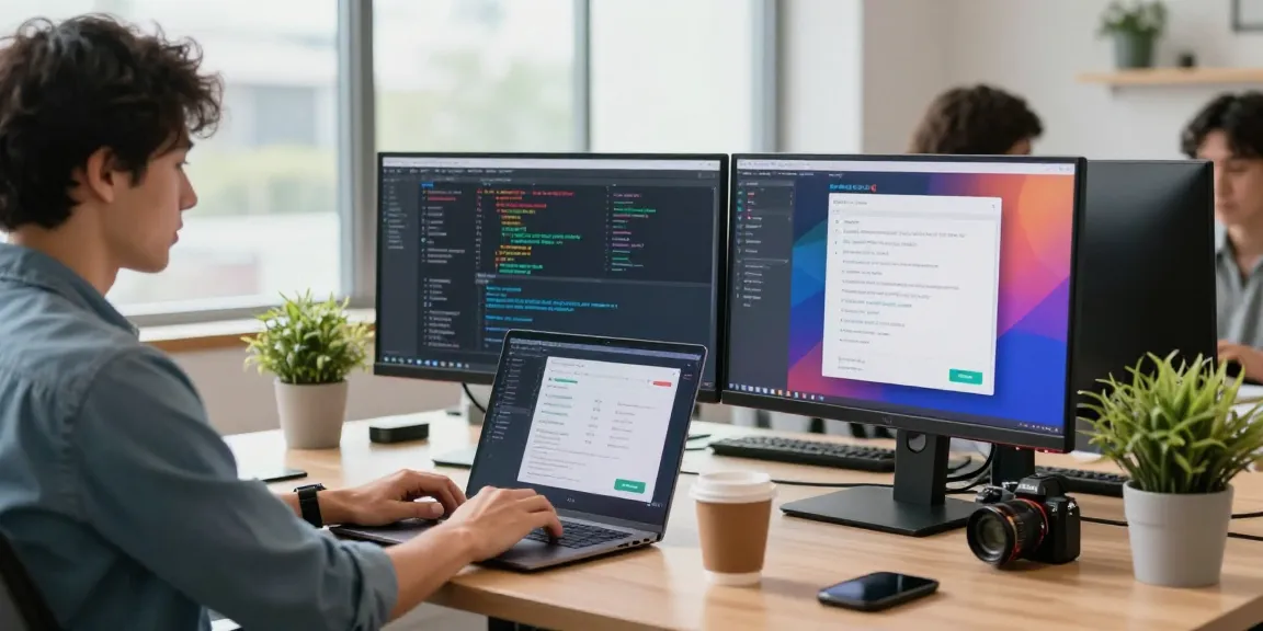 Developer optimizing Telegram Download setup in a modern tech workspace.