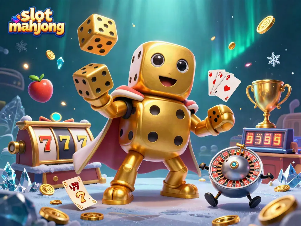 Engage in the vibrant world of slot mahjong with golden dice and dynamic game elements.