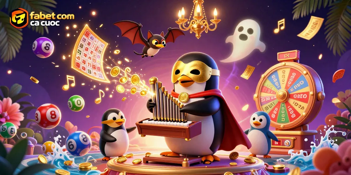 Experience fabet com ca cuoc action with vibrant lottery balls and golden coins raining in a lively casino scene.