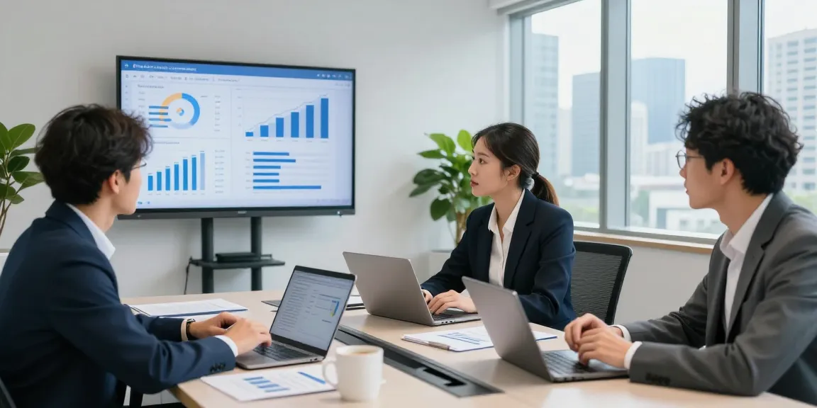 Business professionals discussing the cheapest merchant cash advance in UK with charts and financial documents.