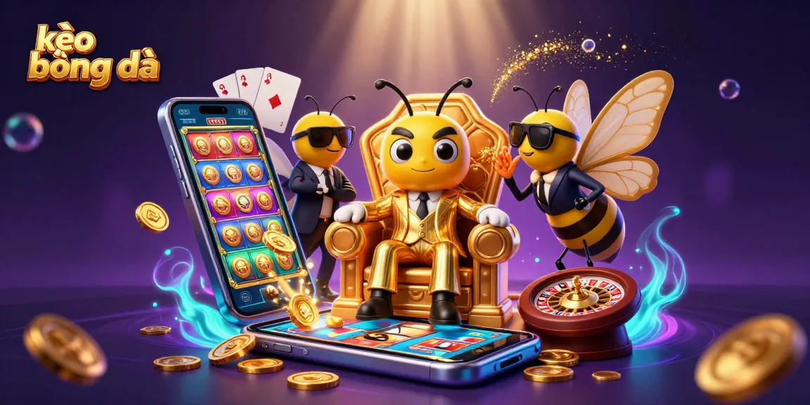 Engage in kèo bóng đá with a bumblebee mob boss and dynamic gaming action in a vibrant 3D scene.
