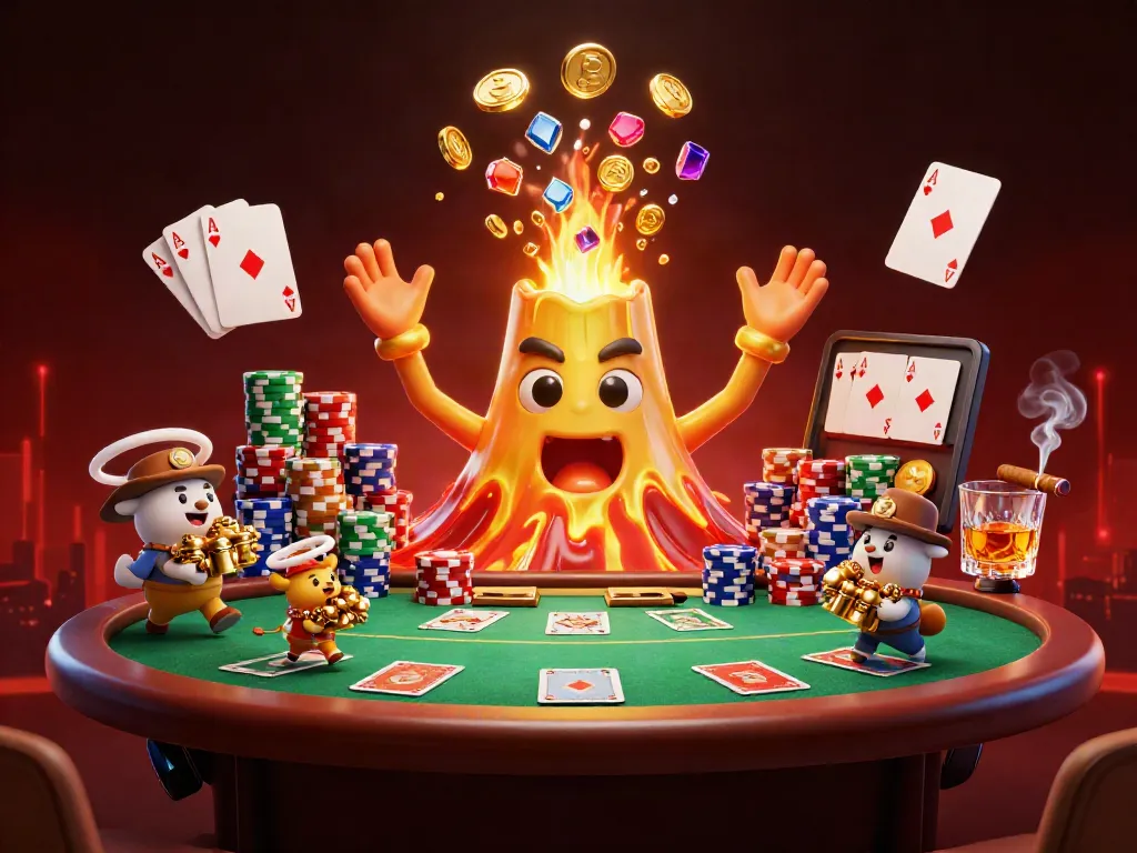 Chơi web cá độ bóng đá với những nhân vật hoạt hình và huấn luyện viên tại bàn poker trong không gian đầy màu sắc.