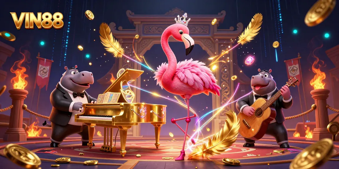Experience stunning wins at VIN88 with vibrant casino action featuring colorful characters and gold-filled excitement.