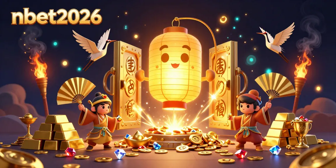 Engage in fun at nbet2026, featuring an immersive casino scene with golden elements, lantern spirit, and lucky symbols.