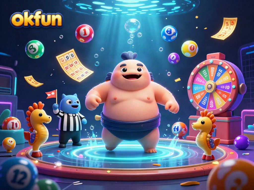 Experience the fun of okfun with an exciting underwater lottery scene packed with vibrant game elements.