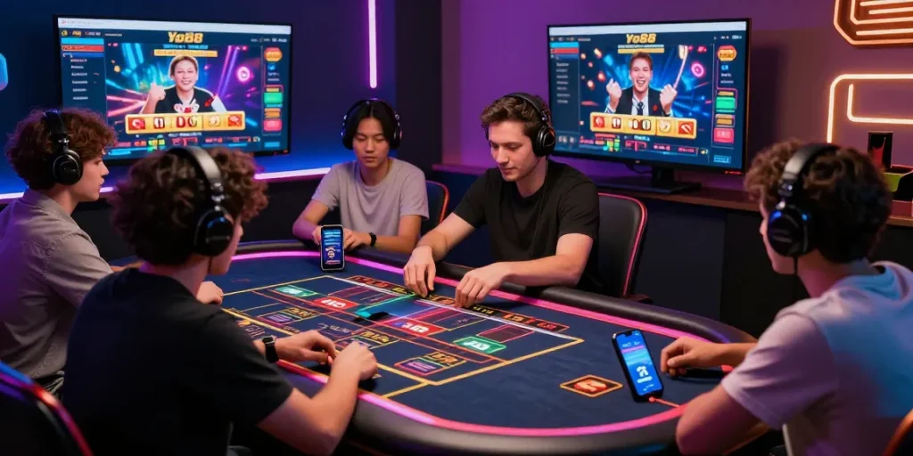 Exciting Yo88 online gaming scene with players engaged in live casino action.