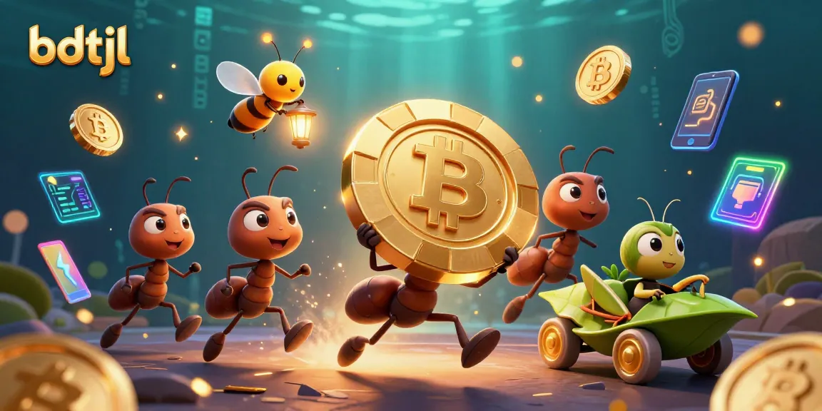 Engage with bdtjl's dynamic 3D scene of ants orchestrating a thrilling heist in a vibrant casino world.