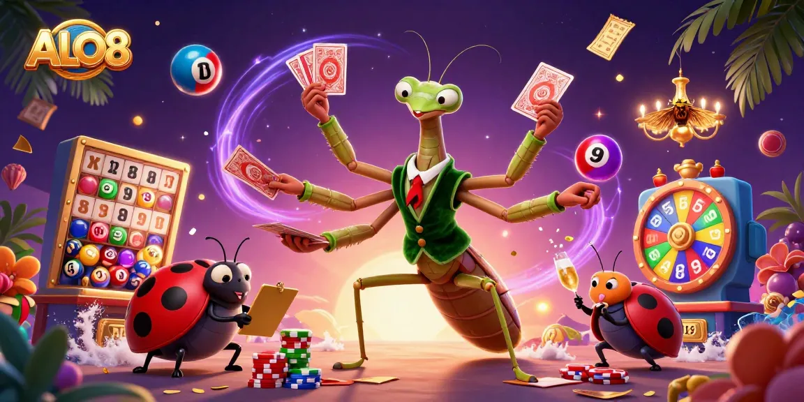 Engage in thrilling gameplay at ALO8 with vibrant lottery balls and dynamic casino elements.