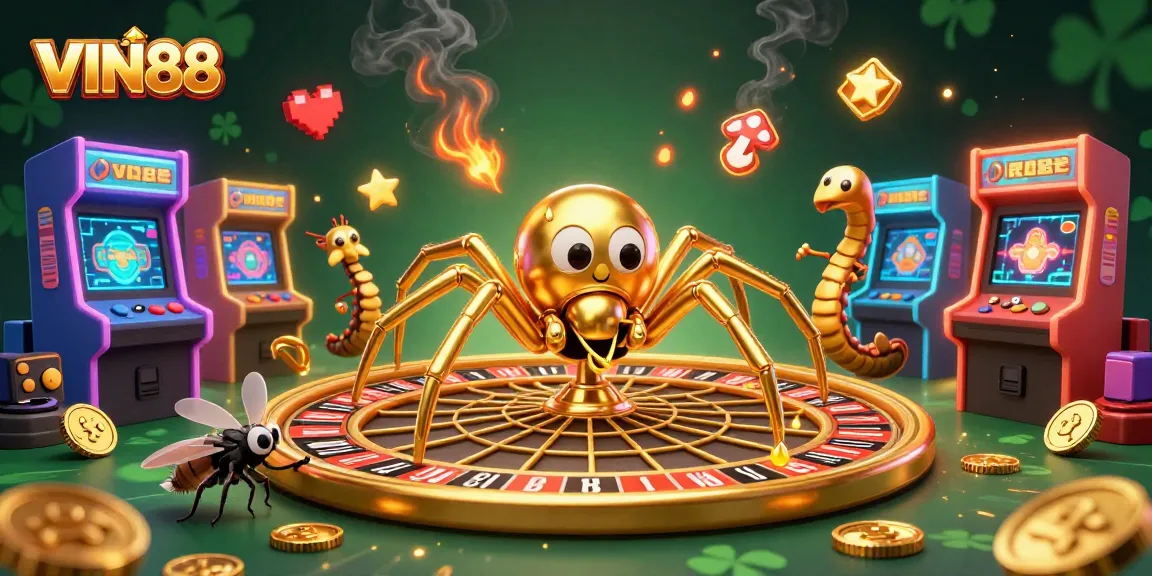 Spin the roulette wheel at VIN88 with exciting casino action and vibrant arcade elements.